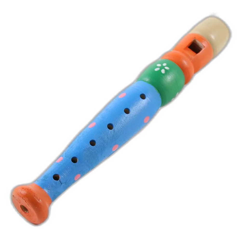 Fluier colorat din lemn 20 cm