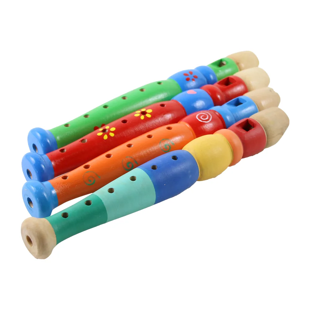Fluier colorat din lemn 20 cm