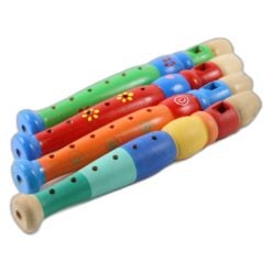 Fluier colorat din lemn 20 cm