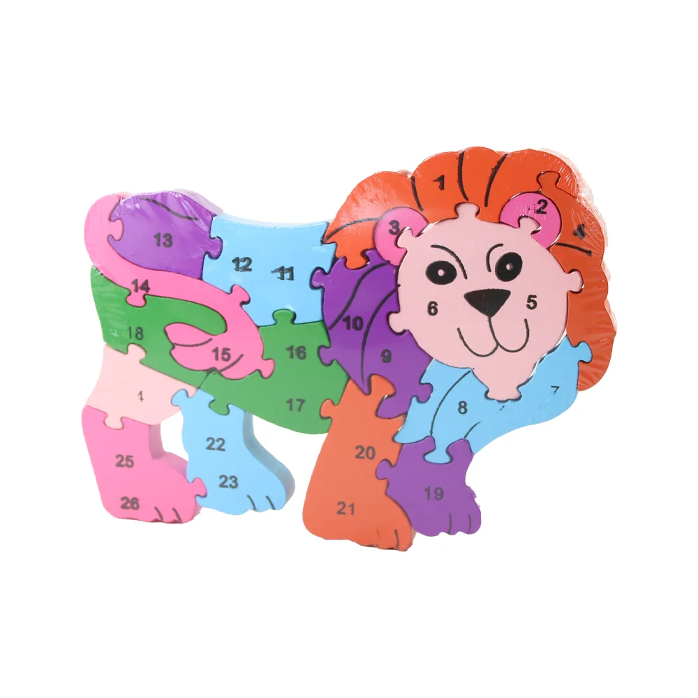 Puzzle din lemn cu litere si cifre Puzzle din lemn cu litere si cifre