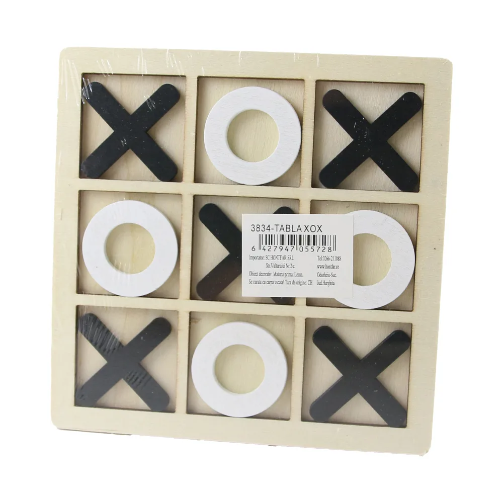 Joc din lemn Tic-Tac Toe 14.5 x 14.5 cm