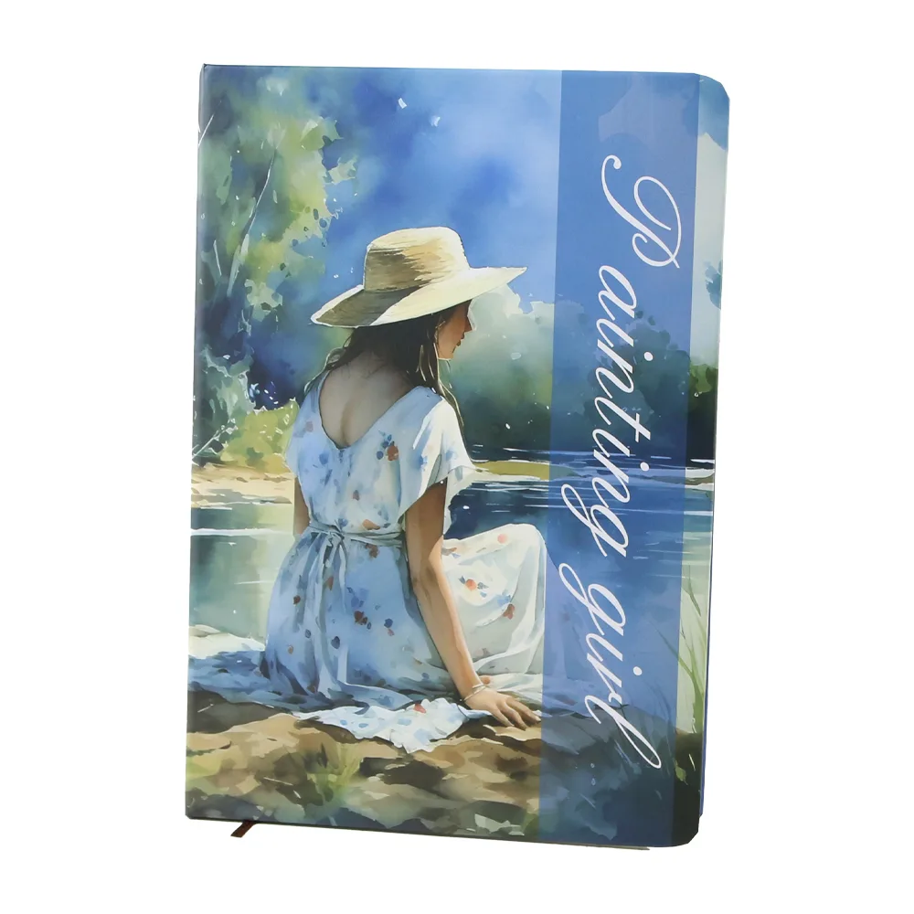 Agenda nedatata cu pagini liniate Painting Girl 14.5 x 21 cm