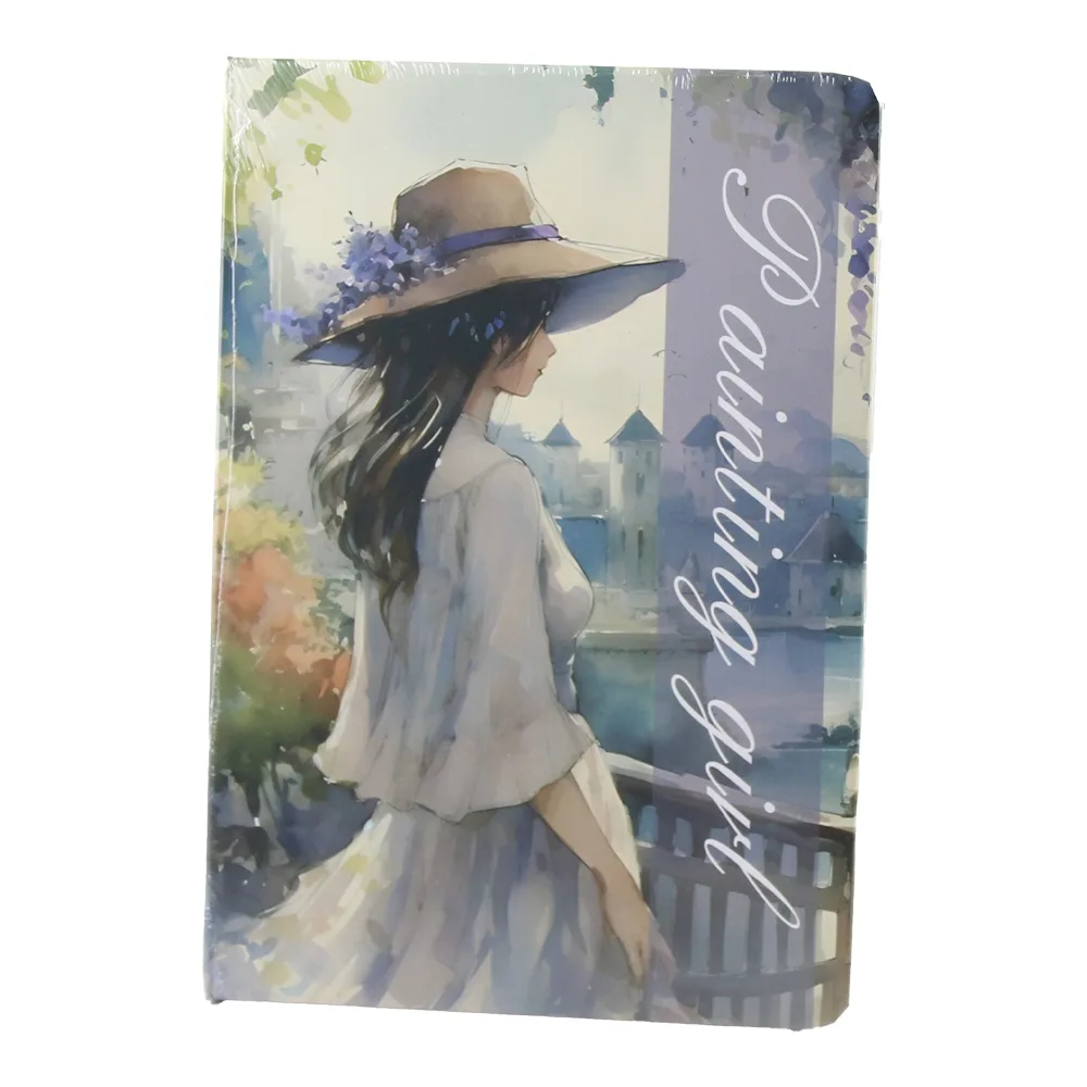 Agenda nedatata cu pagini liniate Painting Girl 14.5 x 21 cm