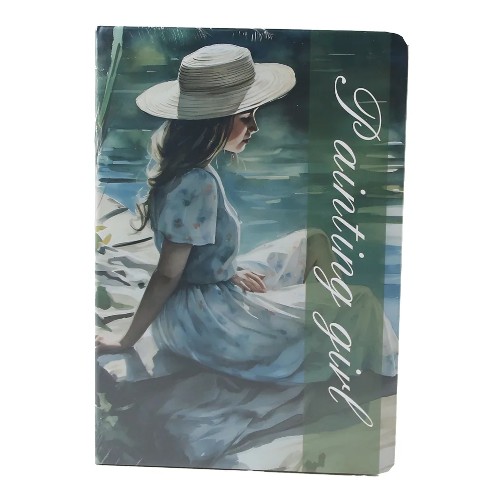 Agenda nedatata cu pagini liniate Painting Girl 14.5 x 21 cm
