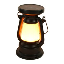 Felinar plastic cu lumanare LED solara 15 cm