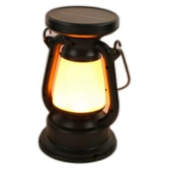 Felinar plastic cu lumanare LED solara 15 cm