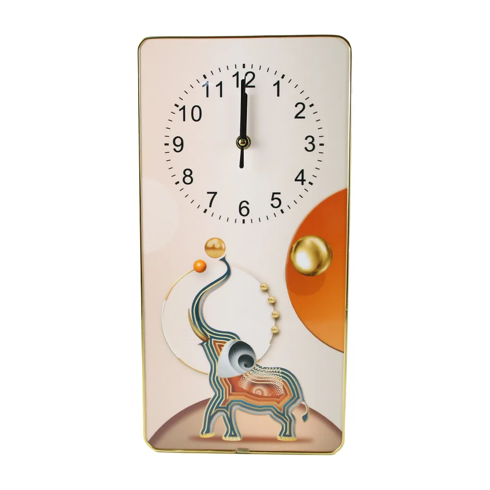 Ceas de perete decorativ din plastic cu elefant 20 x 40 cm