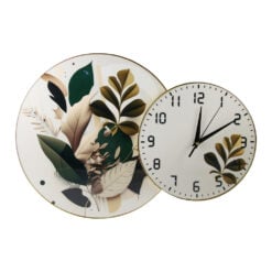 Ceas de perete decorativ din plastic cu frunze colorate 50 x 34.5 cm