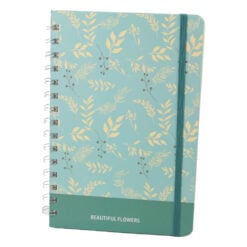 Agenda nedatata cu spirala si pagini liniate Beautiful Flowers 14.5 x 20.5 cm