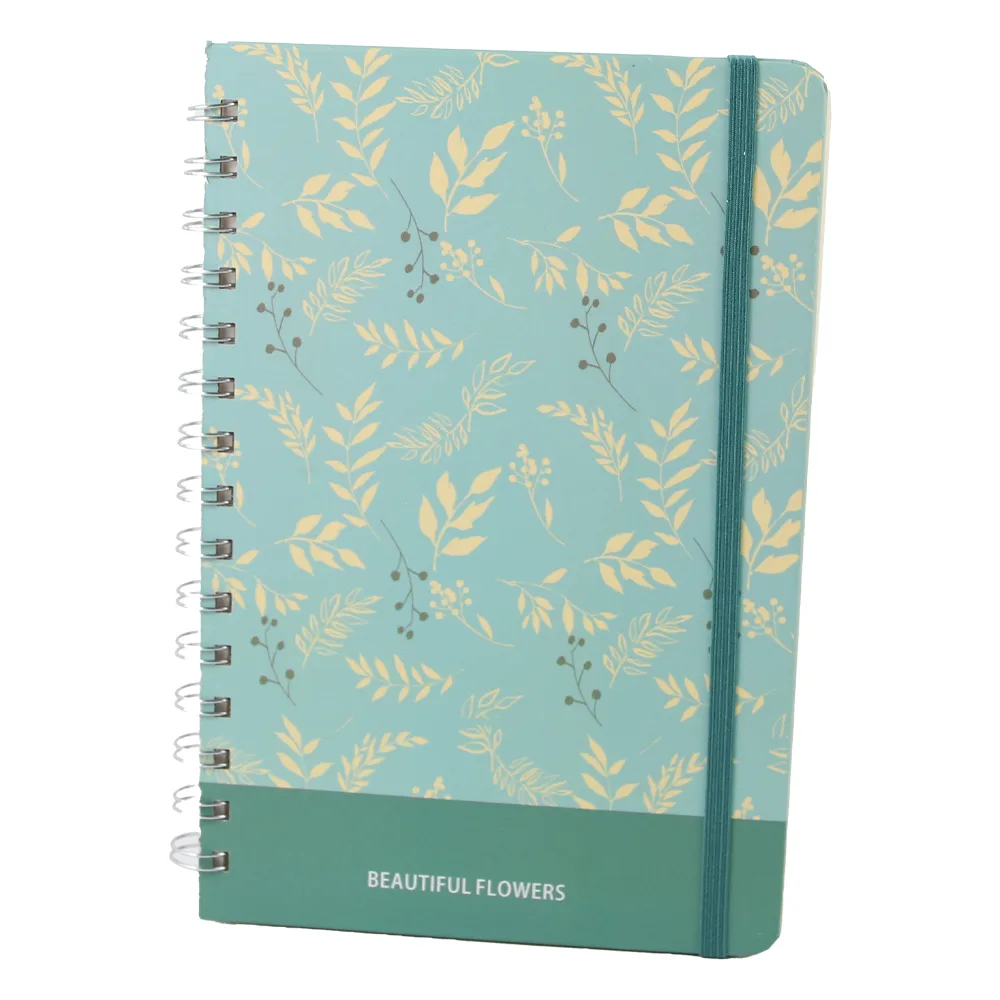 Agenda nedatata cu spirala si pagini liniate Beautiful Flowers 14.5 x 20.5 cm