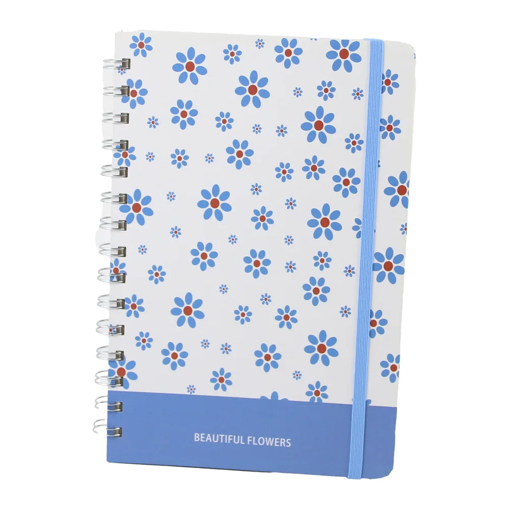 Agenda nedatata cu spirala si pagini liniate Beautiful Flowers 14.5 x 20.5 cm