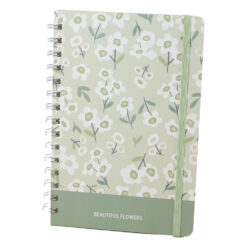 Agenda nedatata cu spirala si pagini liniate Beautiful Flowers 14.5 x 20.5 cm