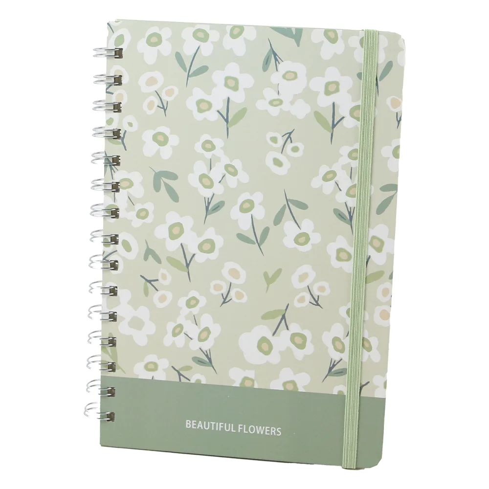 Agenda nedatata cu spirala si pagini liniate Beautiful Flowers 14.5 x 20.5 cm