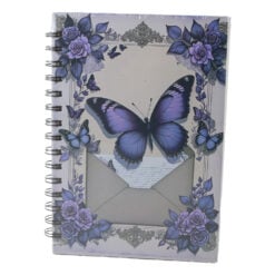 Agenda nedatata cu spirala si pagini liniate Fluturi 15 x 21 cm