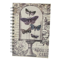 Agenda nedatata cu spirala si pagini liniate Fluturi 15 x 21 cm