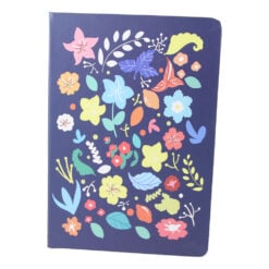 Agenda nedatata cu pagini liniate Flori colorate 14.5 x 21 cm
