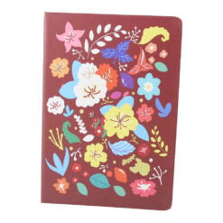 Agenda nedatata cu pagini liniate Flori colorate 14.5 x 21 cm