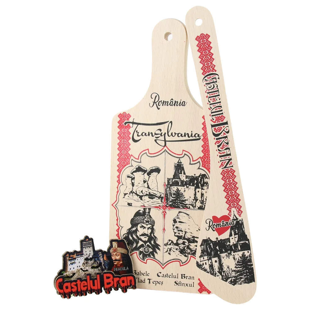 Set ustensile bucatarie cu magnet de frigider "Romania - Transylvania" Set ustensile bucatarie cu magnet de frigider "Romania - Transylvania"