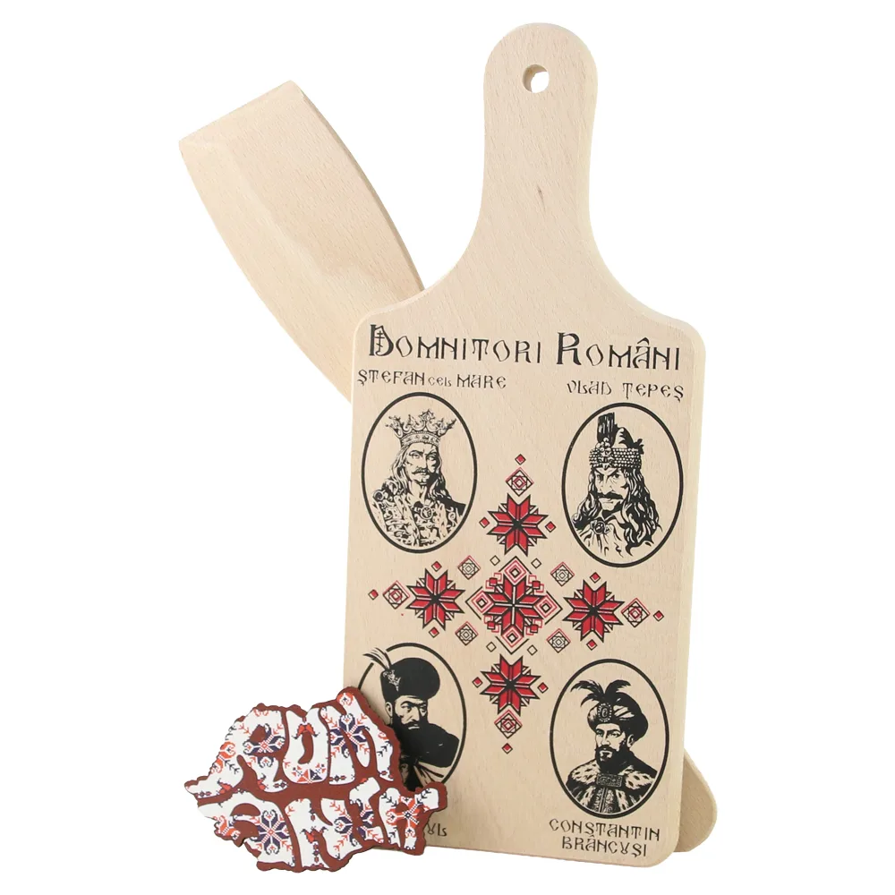 Set ustensile bucatarie cu magnet de frigider "Domnitori Romani" Set ustensile bucatarie cu magnet de frigider "Domnitori Romani"