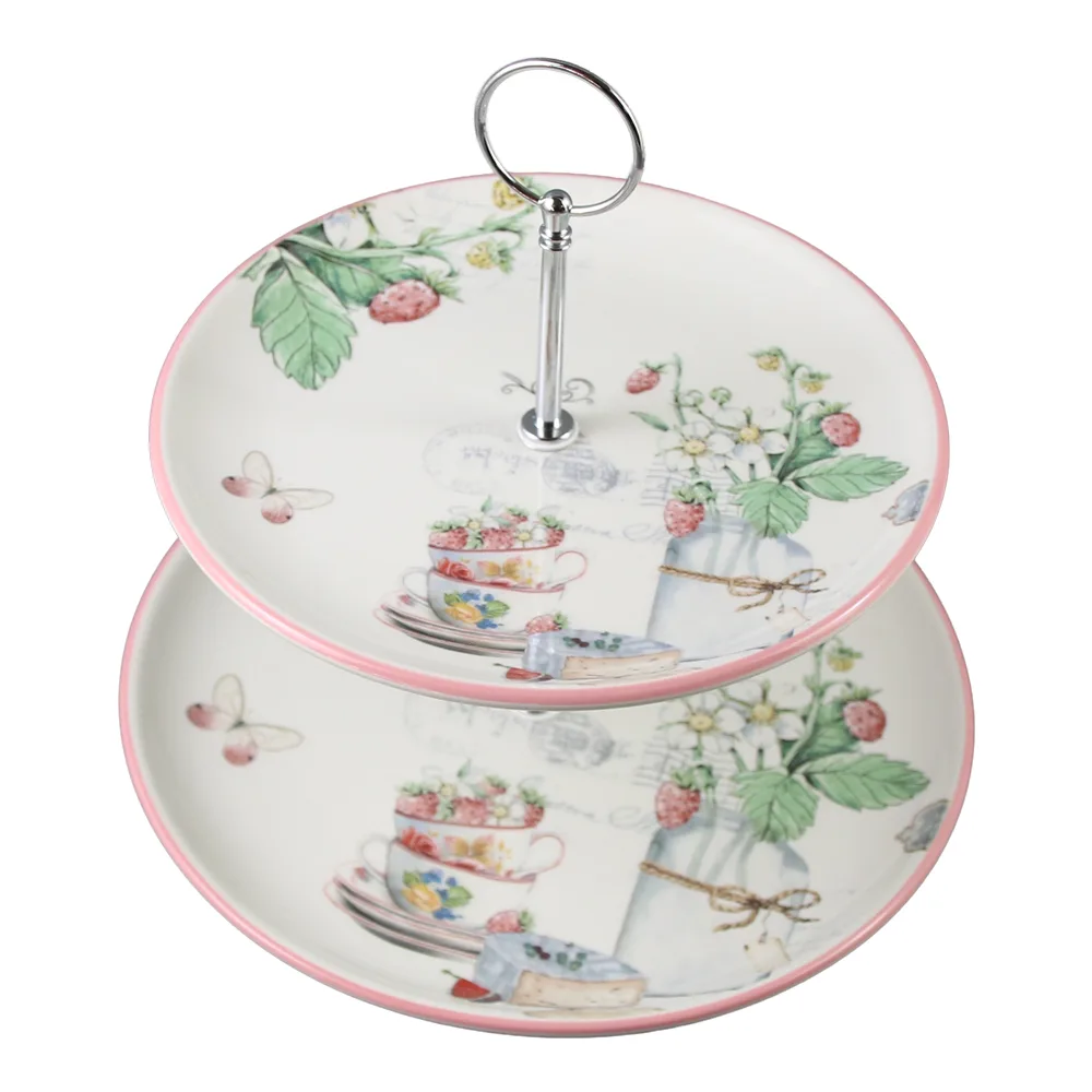 Platou etajat din ceramica cu 2 nivele 26/21 cm Platou etajat din ceramica cu 2 nivele 26/21 cm