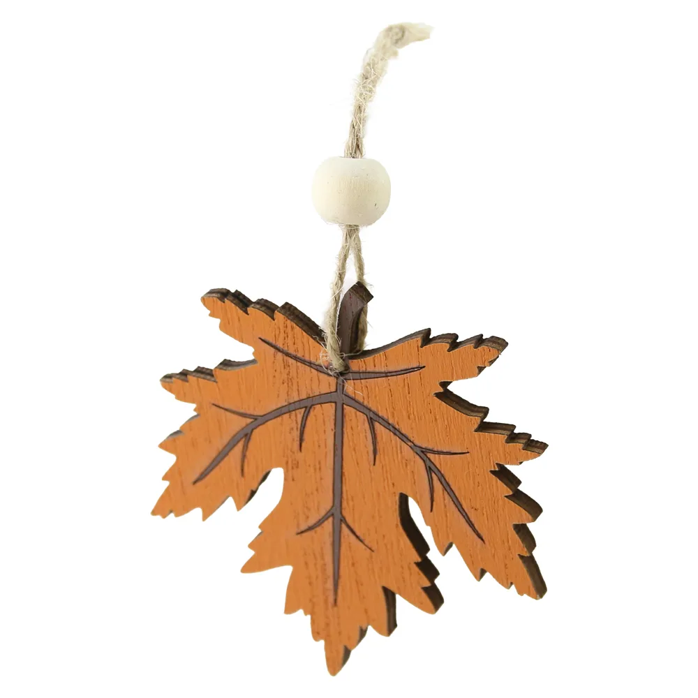 Decor de toamna Frunza din lemn cu agatatoare 7 x 15 cm
