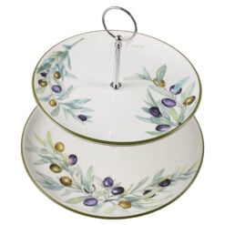 Platou etajat din ceramica cu 2 nivele Olive 26/21 cm