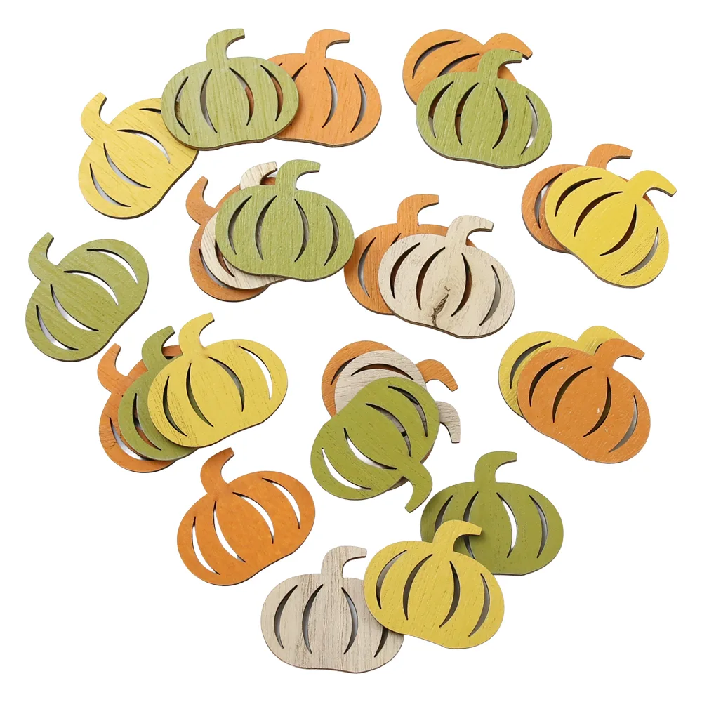 Set 36 dovlecei colorati de toamna din lemn 4 x 3.5 cm