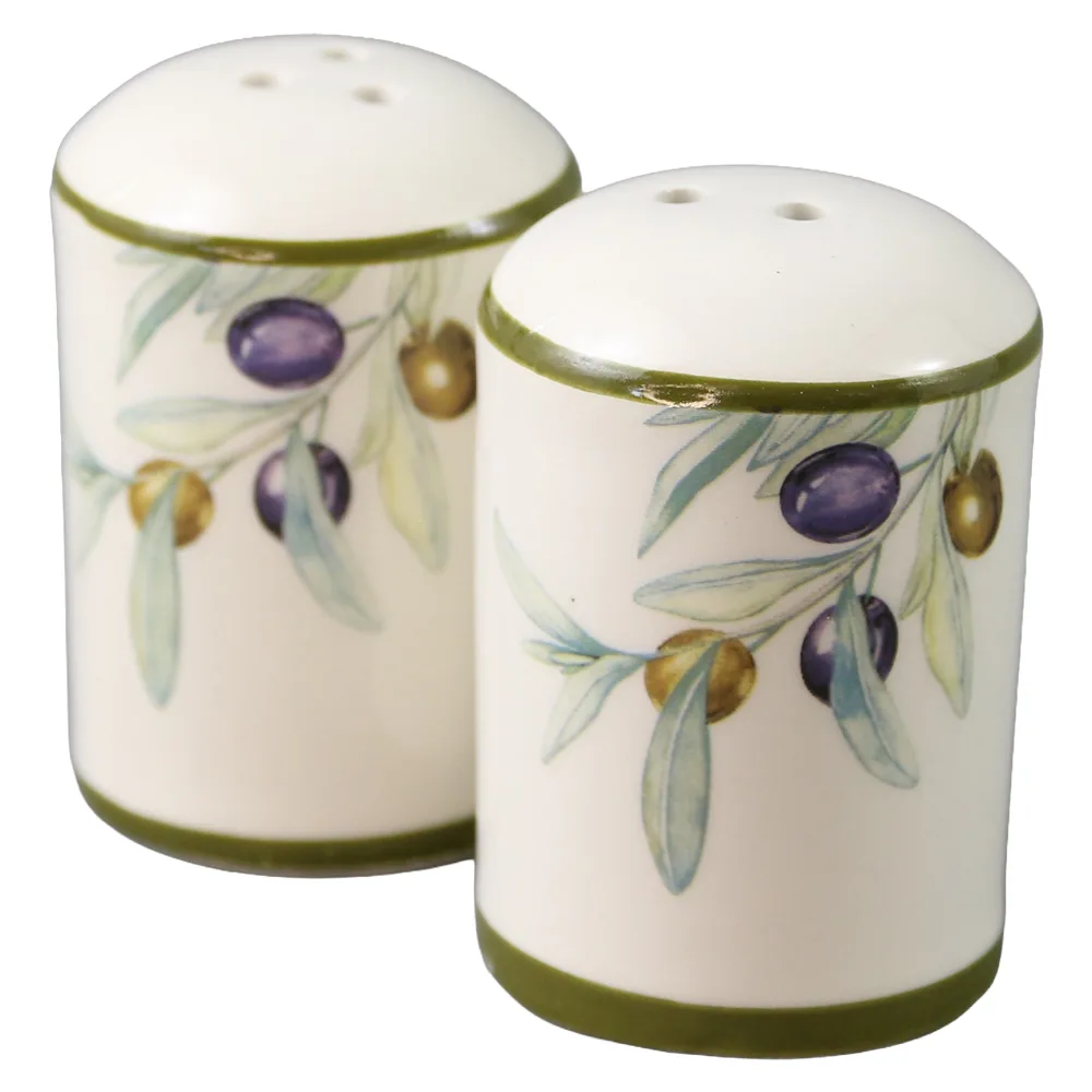 Set solnita si pipernita din ceramica Olive 4.5 x 7 cm