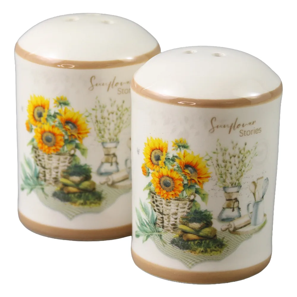 Set solnita si pipernita din ceramica Floarea soarelui 4.5 x 7 cm Set solnita si pipernita din ceramica Floarea soarelui 4.5 x 7 cm