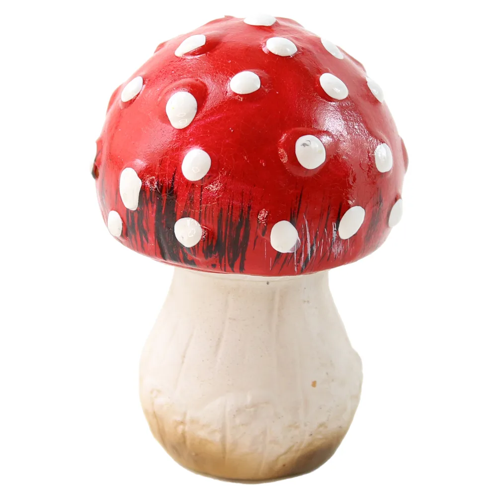 Ciuperca decorativa din ceramica cu buline 6 x 9 cm Ciuperca decorativa din ceramica cu buline 6 x 9 cm
