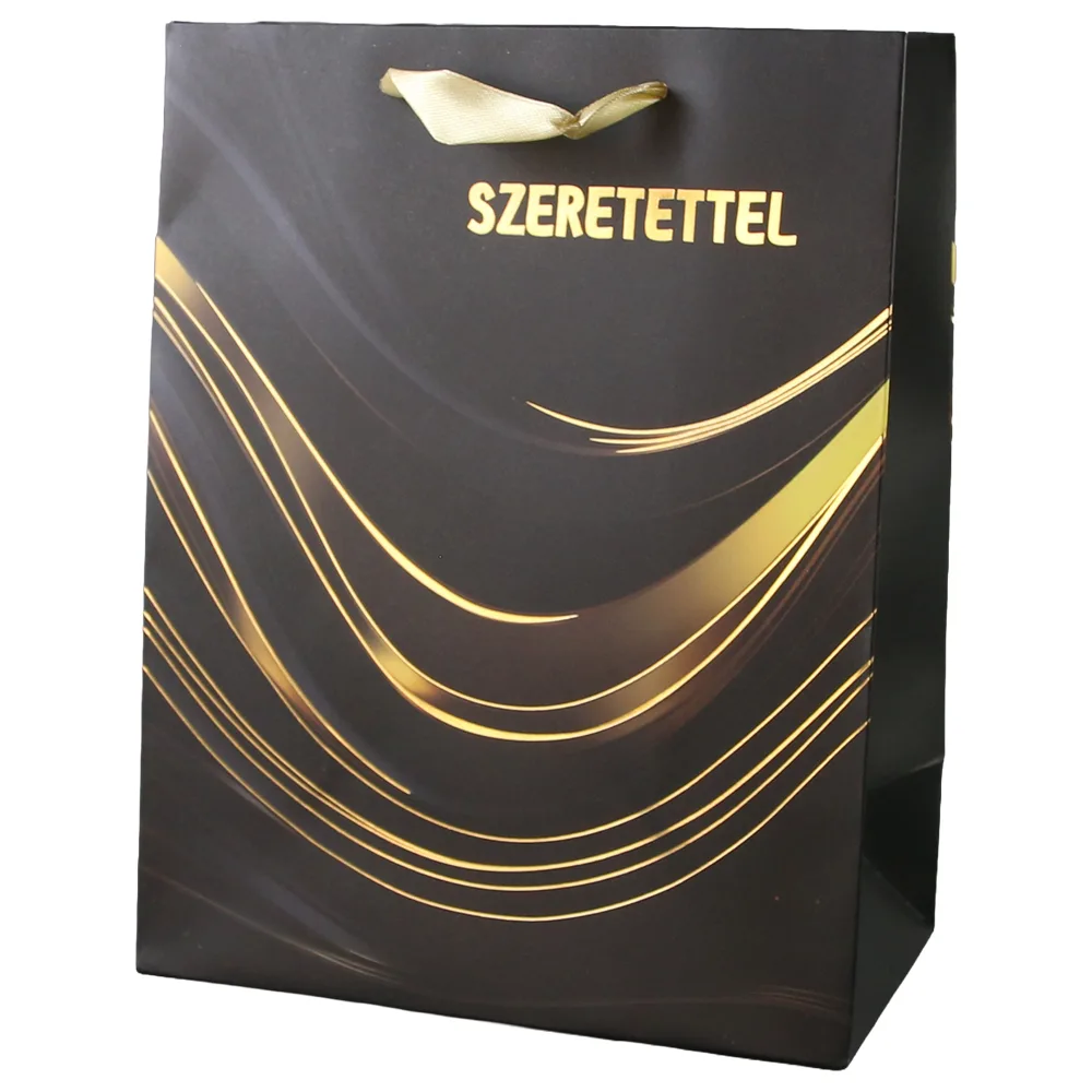 Punga cadou din hartie "Sok szeretettel" 18 x 23 cm