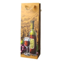 Punga cadou pentru bauturi din hartie 12 x 36 cm