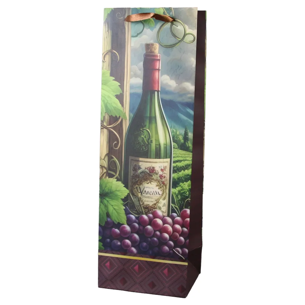 Punga cadou pentru bauturi din hartie 12 x 36 cm Punga cadou pentru bauturi din hartie 12 x 36 cm