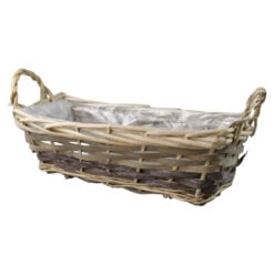 Cos din rachita cu manere pentru flori 30 x 14 x 10 cm