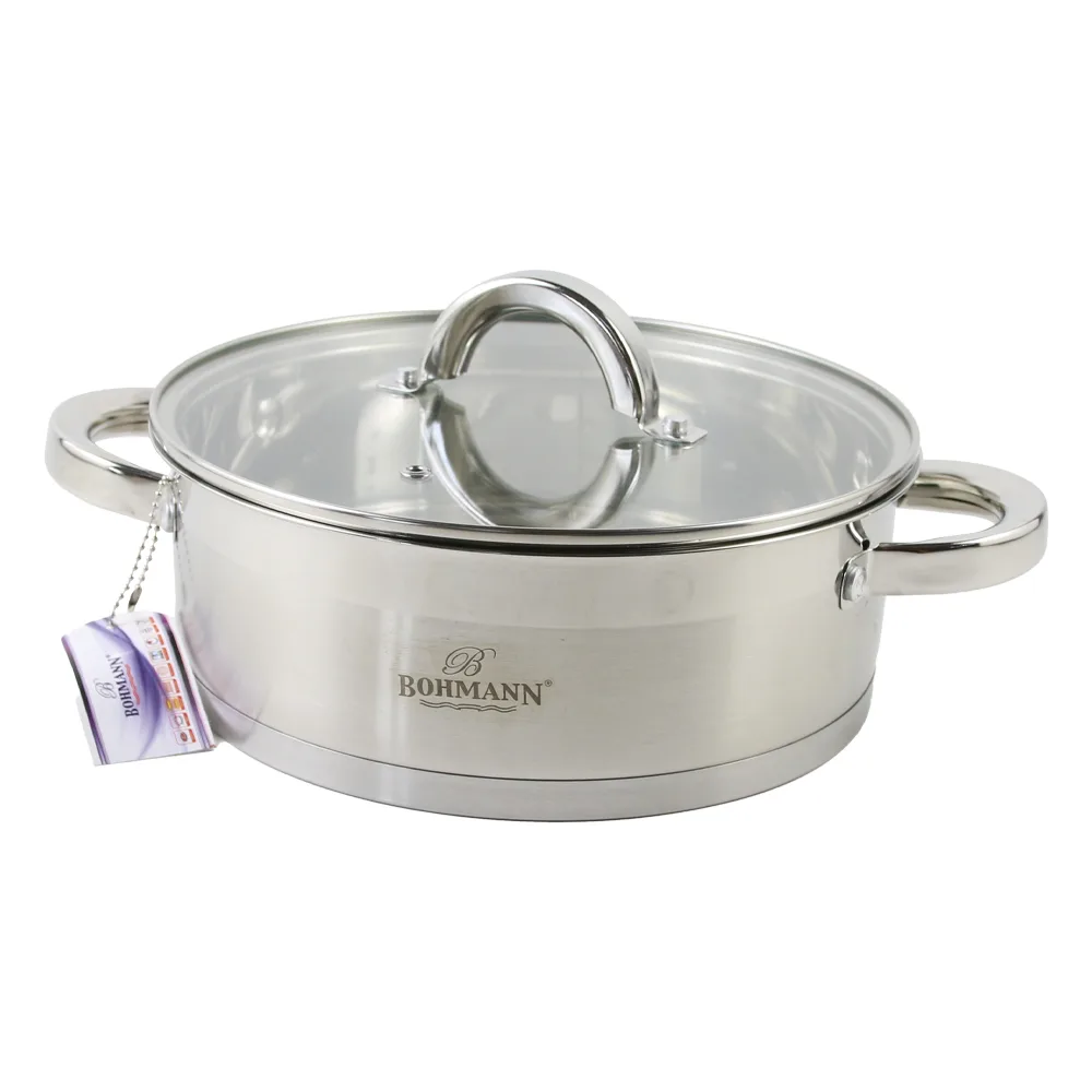 Cratita din inox cu capac sticla Bohmann 22 x 9.5 cm