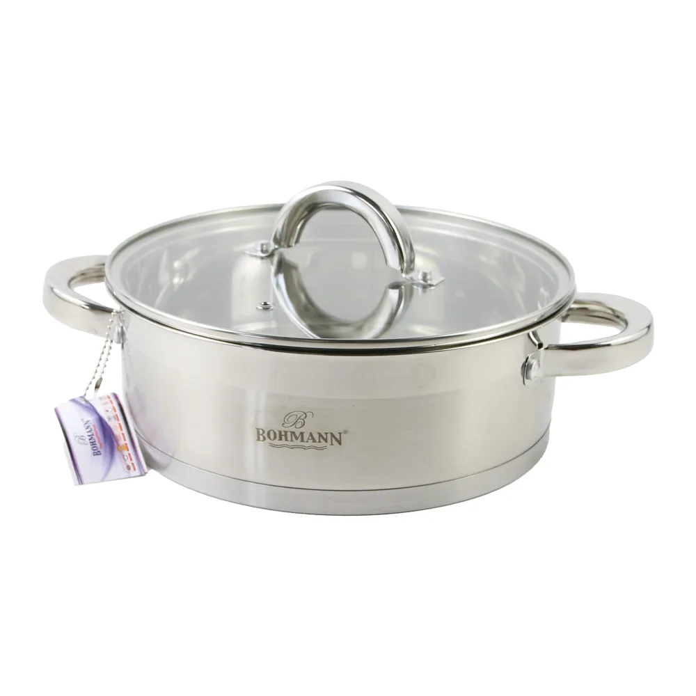 Cratita din inox cu capac sticla Bohmann 26 x 12 cm Cratita din inox cu capac sticla Bohmann 26 x 12 cm