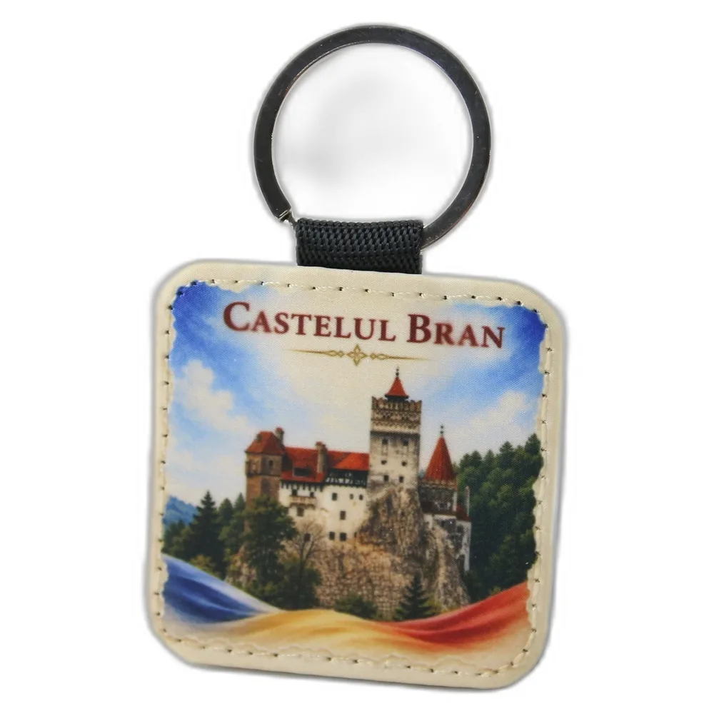 Breloc din piele sintetica Castelul Bran 5 cm Breloc din piele sintetica Castelul Bran 5 cm