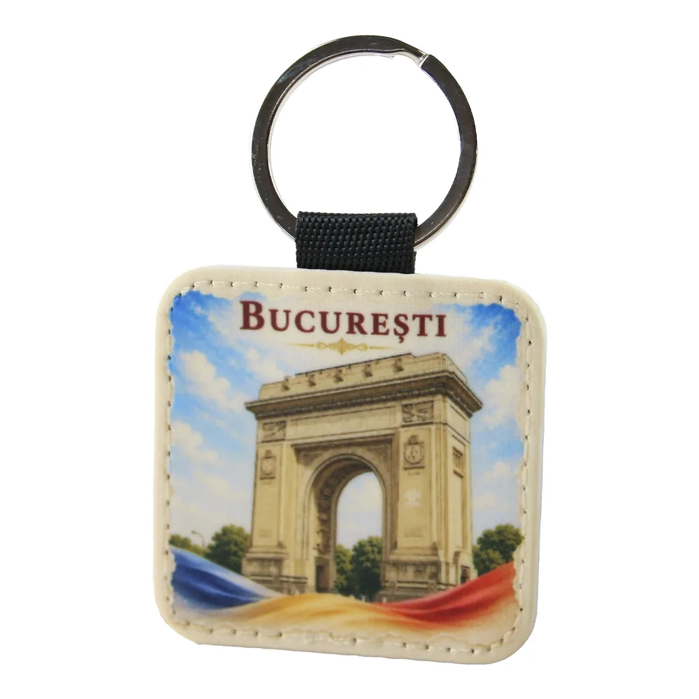 Breloc din piele sintetica Arcul de Triumf 5 cm