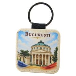 Breloc din piele sintetica Ateneul Roman 5 cm