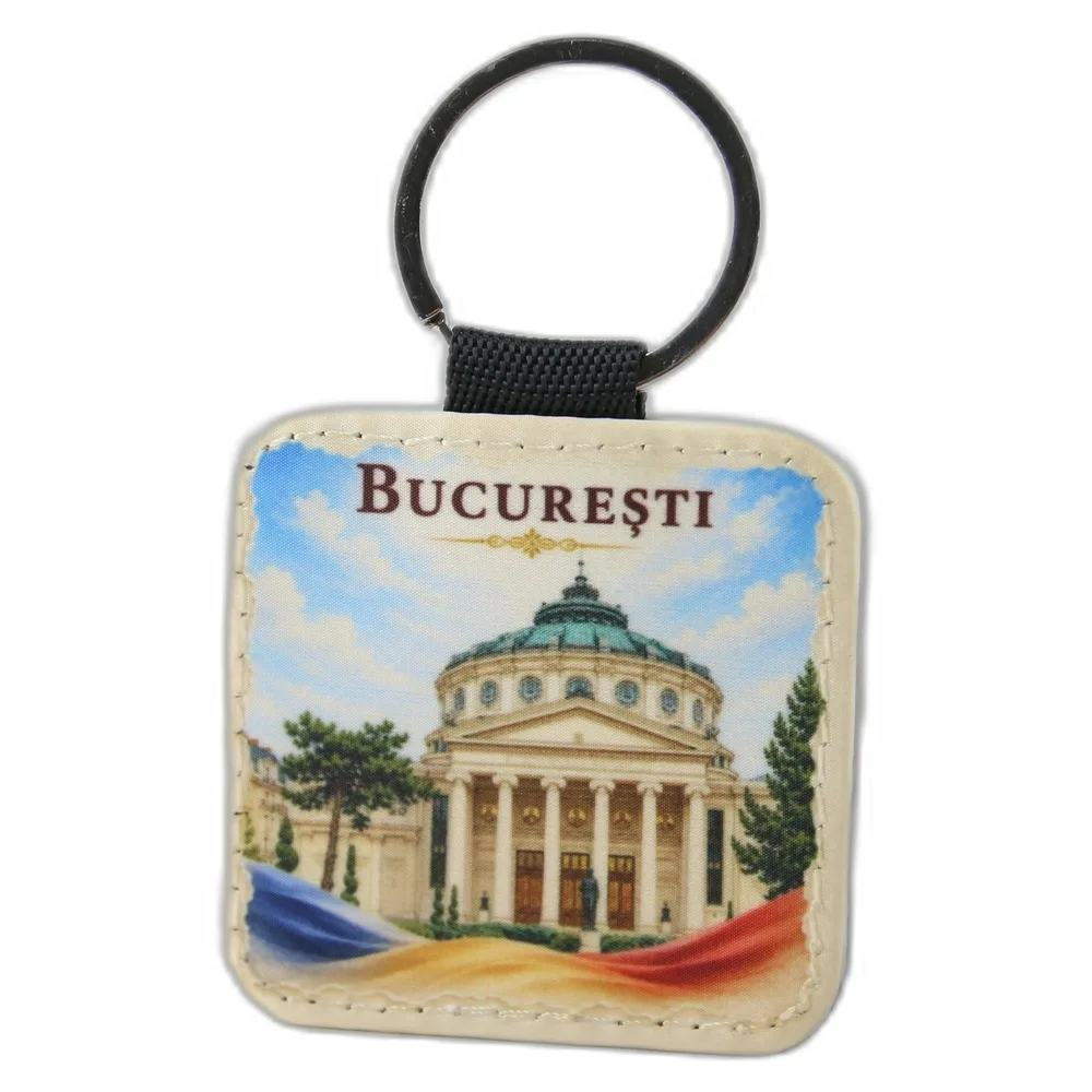 Breloc din piele sintetica Ateneul Roman 5 cm Breloc din piele sintetica Ateneul Roman 5 cm