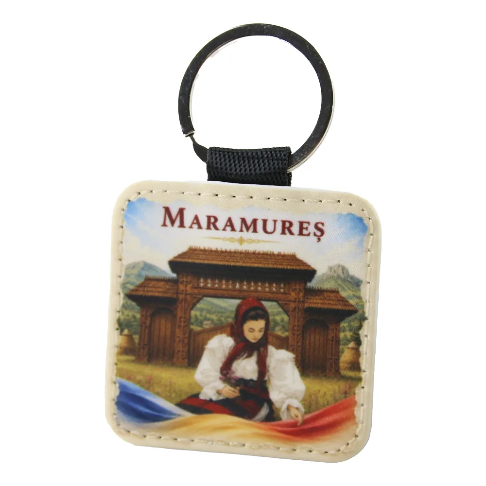 Breloc din piele sintetica Maramures 5 cm