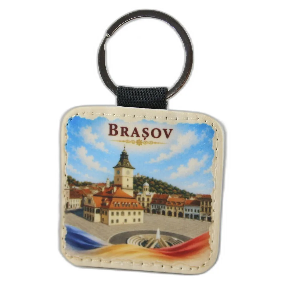 Breloc din piele sintetica Brasov 5 cm