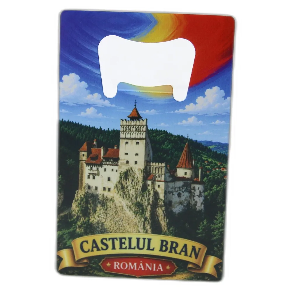 Desfacator de sticle metalic Castelul Bran 5.5 x 8.5 cm