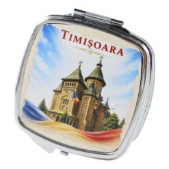 Oglinda metalica de buzunar Timisoara 6.5 x 7 cm