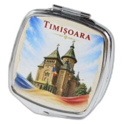 Oglinda metalica de buzunar Timisoara 6.5 x 7 cm