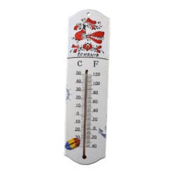 Termometru din lemn pictat manual Romania 7 x 26.5 cm