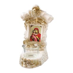 Candela decorativa din ipsos cu Sfanta Maria si Pruncul - 11 x 20 cm