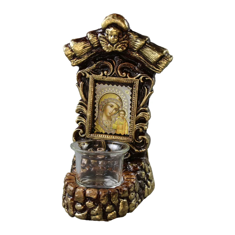 Candela decorativa din ipsos cu Sfanta Maria si Pruncul - 11 x 20 cm Candela decorativa din ipsos cu Sfanta Maria si Pruncul - 11 x 20 cm