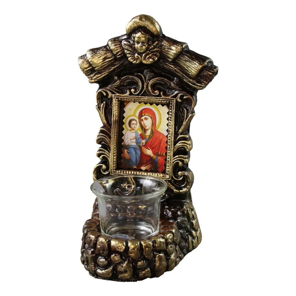 Candela decorativa din ipsos cu Sfanta Maria si Pruncul - 11 x 20 cm Candela decorativa din ipsos cu Sfanta Maria si Pruncul - 11 x 20 cm