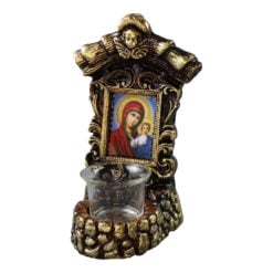 Candela decorativa din ipsos cu Sfanta Maria si Pruncul - 11 x 20 cm